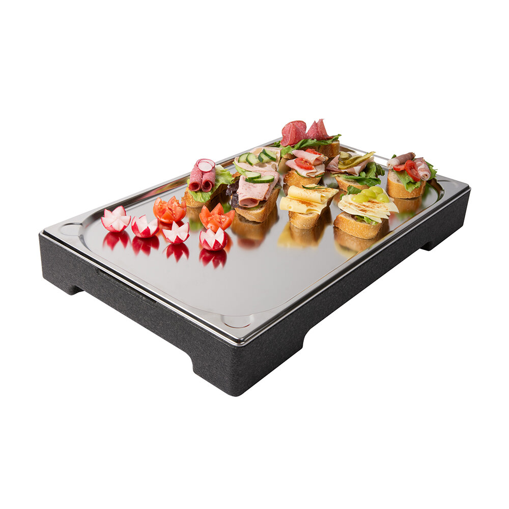 Kühlplatte Buffet, Set: Boden, Kühlakku, Tablett Standard, Edelstahl GN 1/1 Kühlplatte Buffet, Set: Boden, Kühlakku, Tablett Standard, Edelstahl GN 1/1