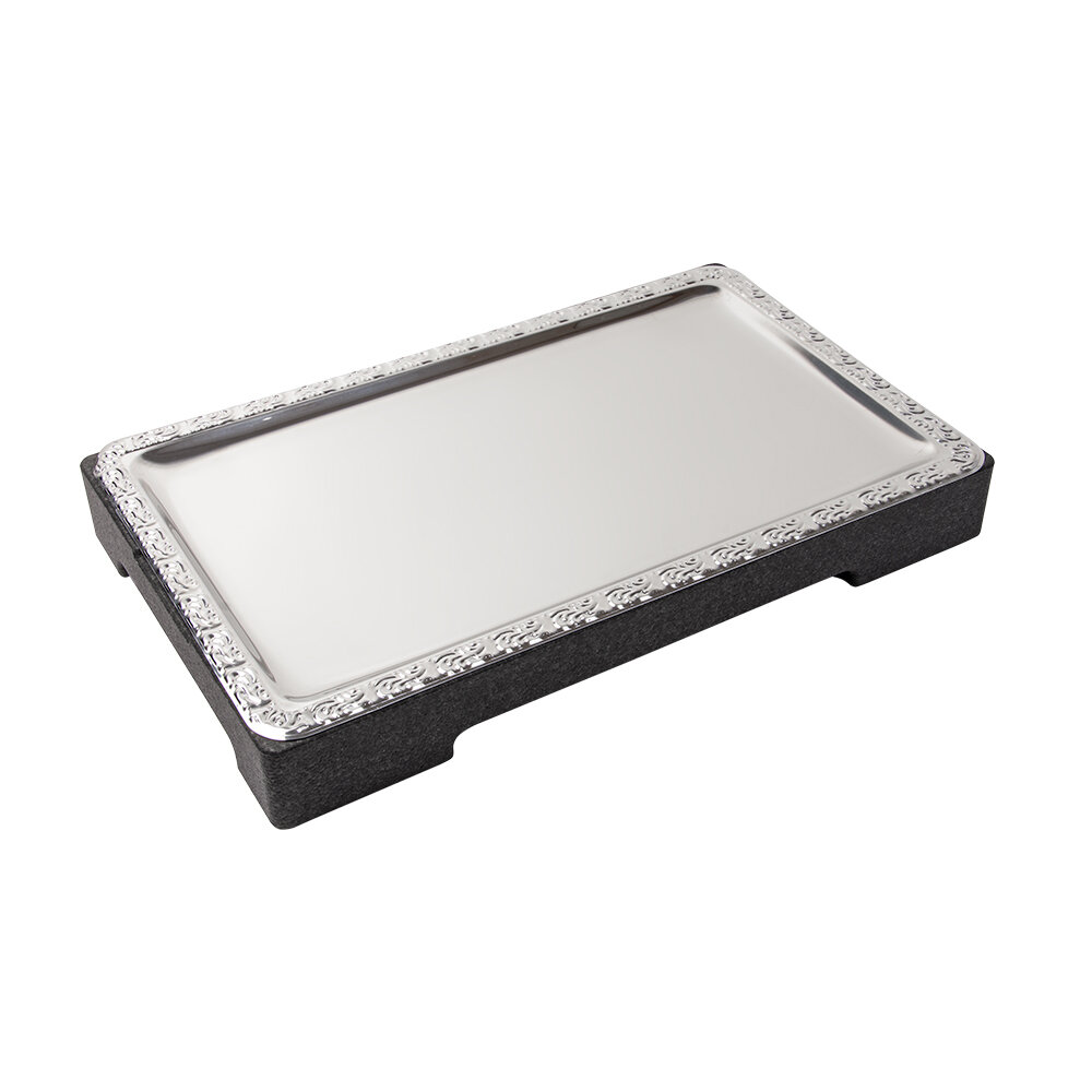 Kühlplatte Buffet, Set: Boden, Kühlakku, Tablett DEKOR, Edelstahl GN 1/1
