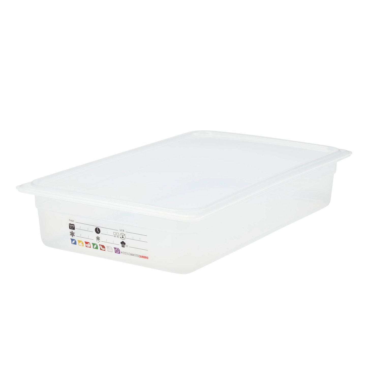 GN-Behälter 1/1-100 mm lichtdurchlässig inkl. IML-Label GN-Behälter 1/1-100 mm lichtdurchlässig inkl. IML-Label
