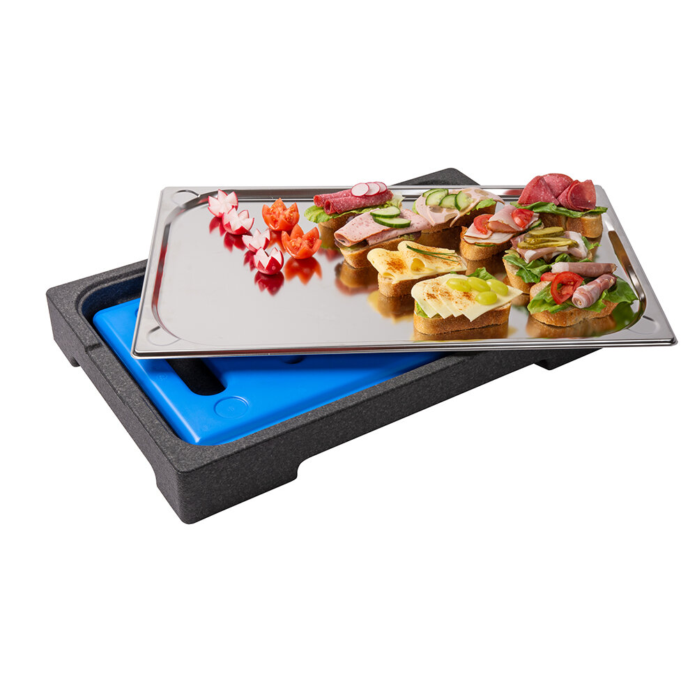 Kühlplatte Cooling Buffet Standard, Edelstahl GN 1/1, inkl. Rolltop-Haube